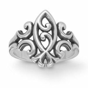 James Avery 925 Sterling Silver Ichthus Scrolled Ring -